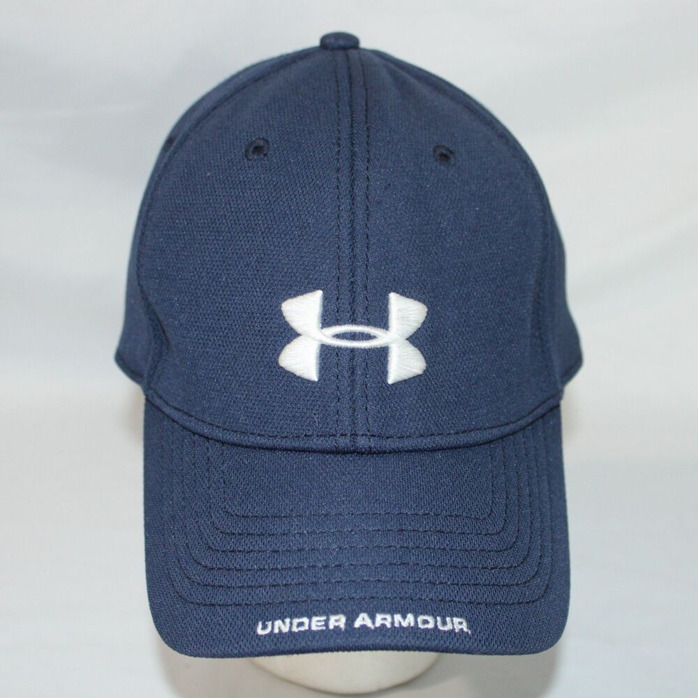 Under Armour Hat Cap Fitted Adult Extra Large Blue Embroidered 100% Polyester
